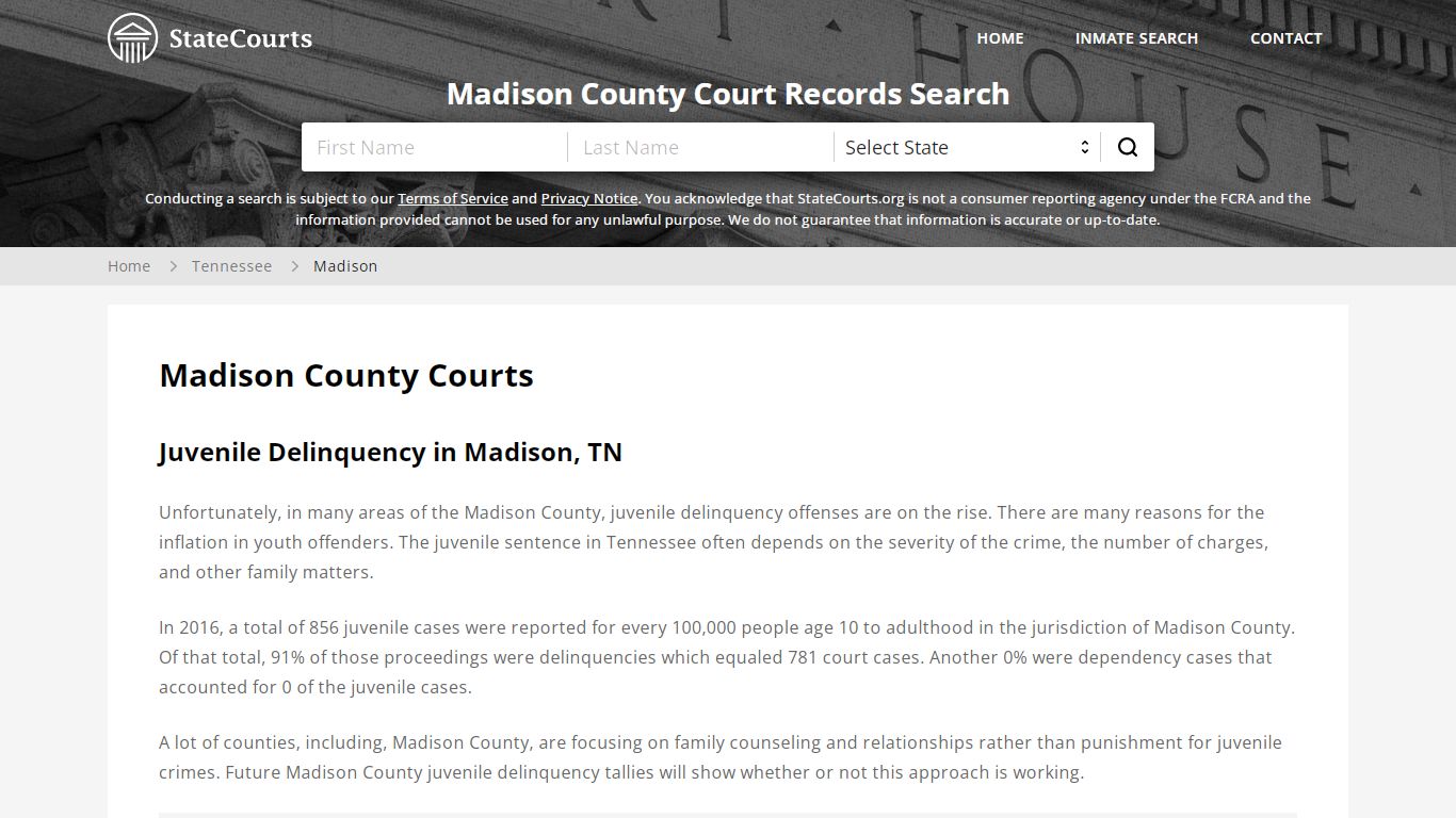 Madison County, TN Courts - Records & Cases - StateCourts